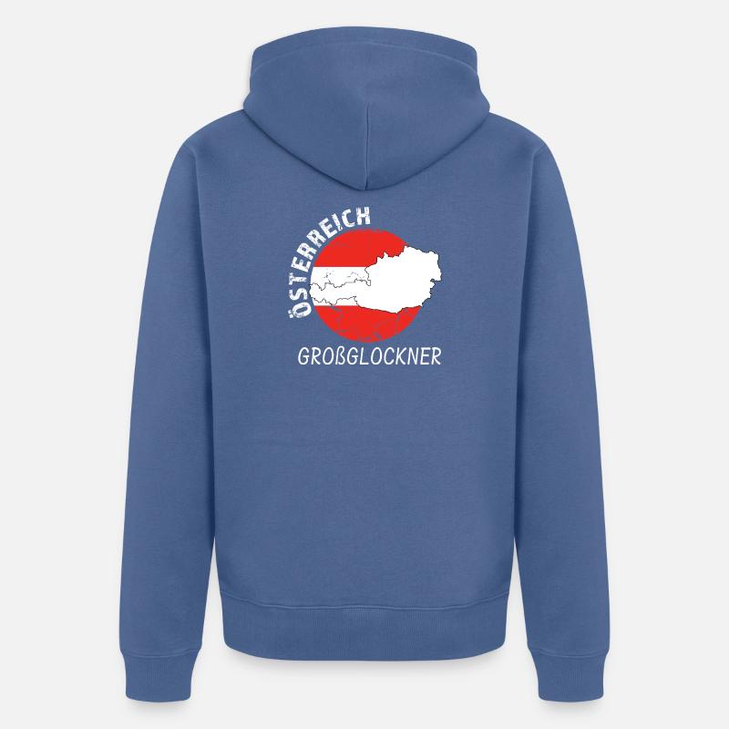 Großglockner - Veste à capuche bio Premium Unisexe - bleu pigeon