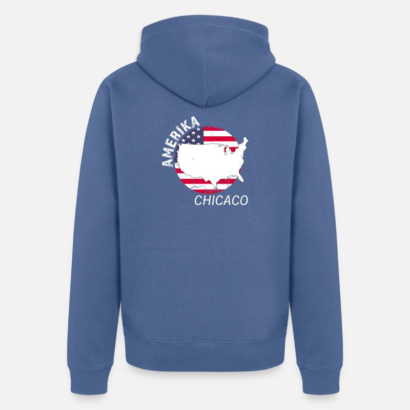 Chicaco - Veste à capuche bio Premium Unisexe - bleu pigeon