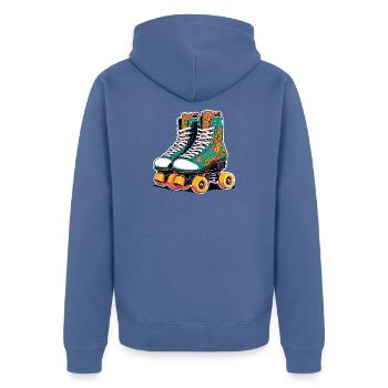 Patins à roulettes Floral Flair sarcelle - Veste à capuche bio Premium Unisexe - bleu pigeon - Dos - Nico (187cm)