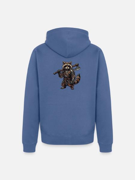 Mittelalter Waschbär - Unisex Premium Bio Zip Hoodie - Taubenblau