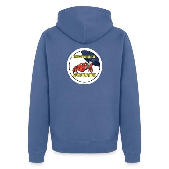 Anti-Fouling Endgegner T-Shirt Segel Boot - Unisex Premium Bio Zip Hoodie - Taubenblau - Hinten - Nico (187cm)