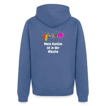 Clown Kostüm - Kostüm in der Wäsche - Karneval - Unisex Premium Bio Zip Hoodie - Taubenblau - Hinten - Nico (187cm)