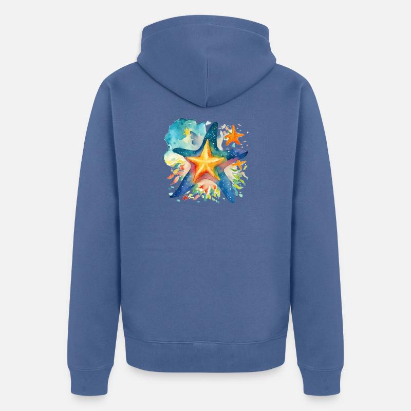 Étoile de mer - Veste à capuche bio Premium Unisexe - bleu pigeon