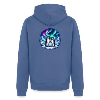 Les manchots aurora-plumes sur l’île de glace - Veste à capuche bio Premium Unisexe - bleu pigeon - Dos - Nico (187cm)