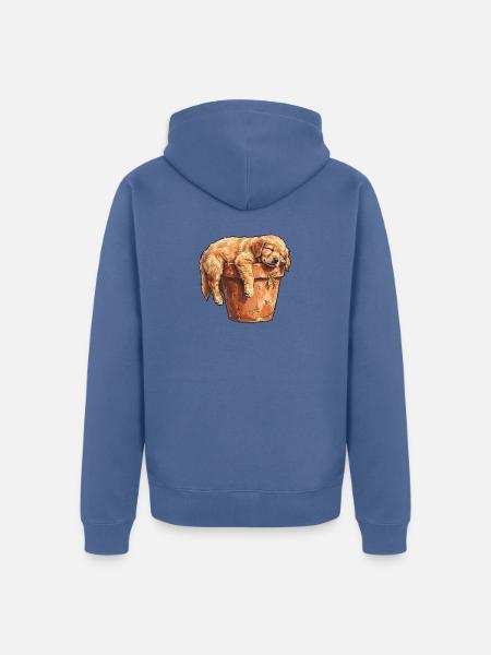 Siesta Welpe - Unisex Premium Bio Zip Hoodie - Taubenblau