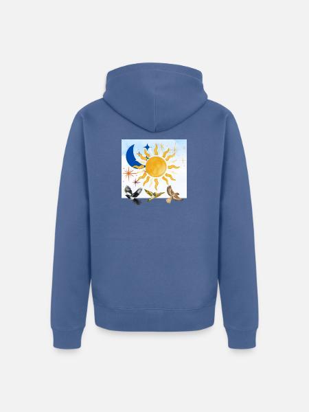 Himmel - Unisex Premium Bio Zip Hoodie - Taubenblau