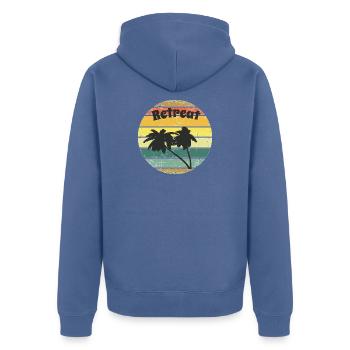 Retreat gift man or woman retirement - Unisex Premium Organic Zip Hoodie - stone blue - Back - Nico (187cm)