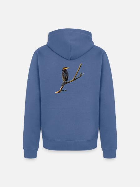 Cormorant - Unisex Premium Organic Zip Hoodie - stone blue