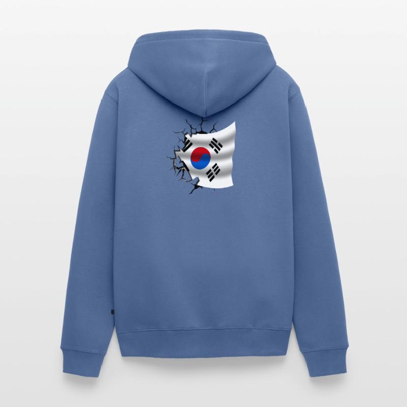 Drapeau de la Corée - Corée - Drapeau Broken Design Veste à capuche bio Premium Unisexe