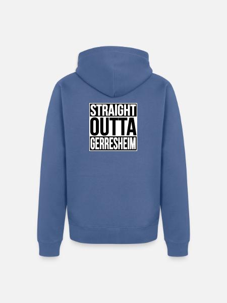 Straight Outta Düsseldorf Gerresheim - Unisex Premium Organic Zip Hoodie - stone blue