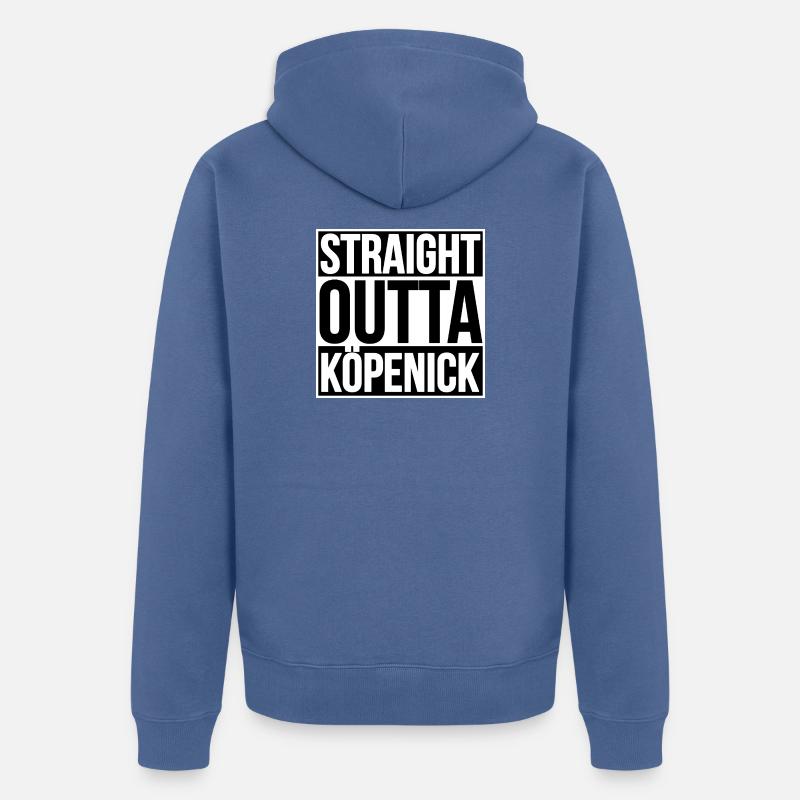 Straight Outta Köpenick BERLIN - Veste à capuche bio Premium Unisexe - bleu pigeon