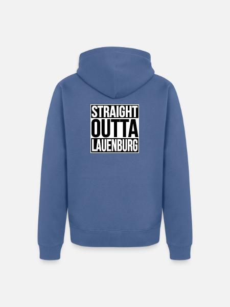 Straight Outta Lauenburg - Unisex Premium Bio Zip Hoodie - Taubenblau