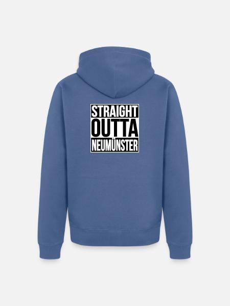 STRAIGHT OUTTA NEUMÜNSTER - Unisex Premium Organic Zip Hoodie - stone blue