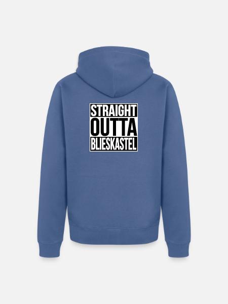 STRAIGHT OUTTA BLIESKASTEL - Unisex Premium Organic Zip Hoodie - stone blue