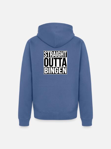 Straight Outta Bingen - Unisex Premium Bio Zip Hoodie - Taubenblau