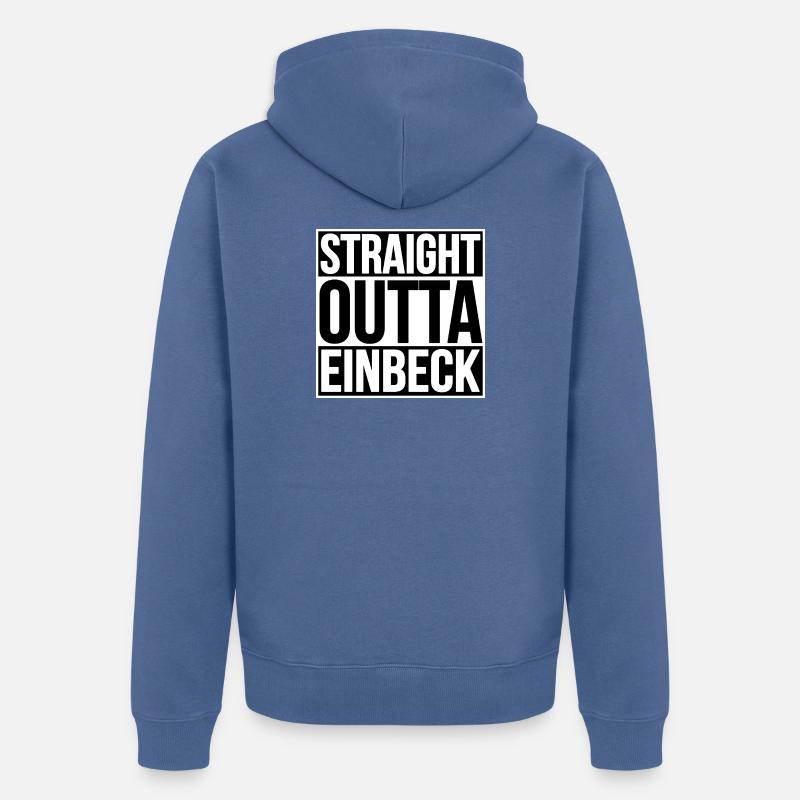 Straight Outta Einbeck - Veste à capuche bio Premium Unisexe - bleu pigeon