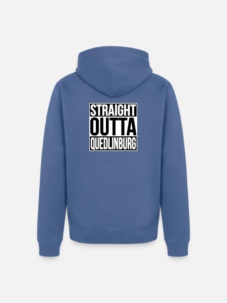 Quedlinburg Street Statement - Unisex Premium Organic Zip Hoodie - stone blue
