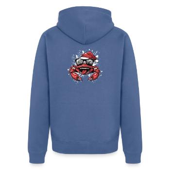 Crab Crab Christmas Funny - Unisex Premium Organic Zip Hoodie - stone blue - Back - Nico (187cm)
