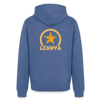 Lennya comme prénom - Veste à capuche bio Premium Unisexe - bleu pigeon - Dos - Nico (187cm)