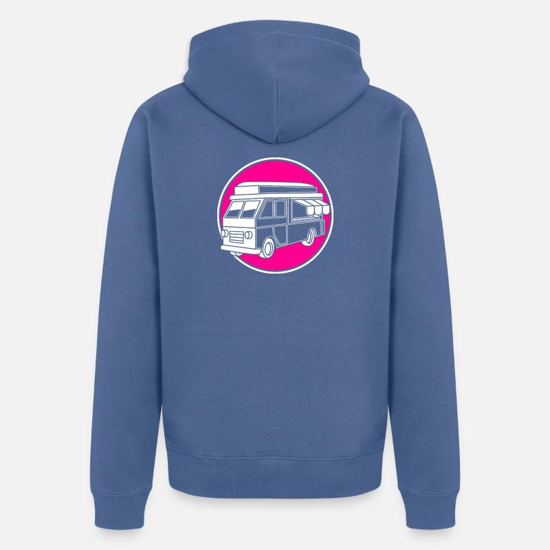 Camion de Snacks Food - Veste à capuche bio Premium Unisexe - bleu pigeon