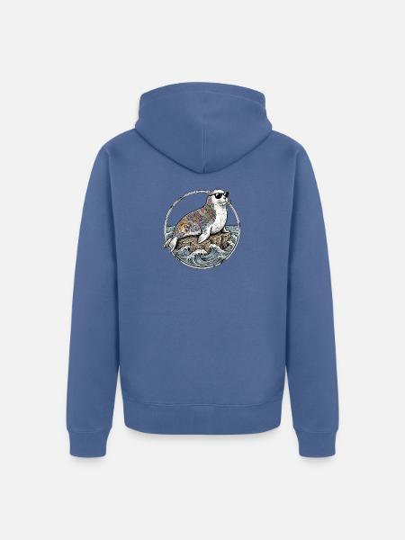 Coole Tattoo Robbe - Unisex Premium Bio Zip Hoodie - Taubenblau
