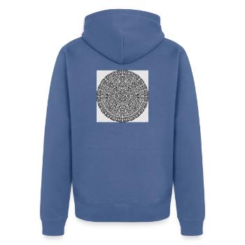 Maori style Rundmandala Ornament - Unisex Premium Bio Zip Hoodie - Taubenblau - Hinten - Nico (187cm)