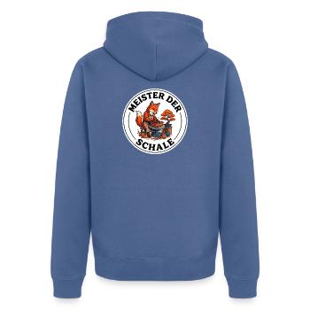 Meister der Schale Bonsai Fuchs T-Shirt - Unisex Premium Bio Zip Hoodie - Taubenblau - Hinten - Nico (187cm)