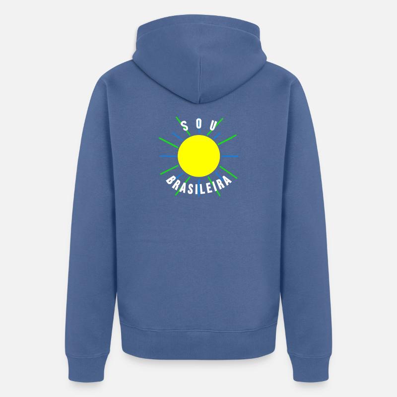 Brésilienne brasileira drapeau brésilien cadeau - Veste à capuche bio Premium Unisexe - bleu pigeon