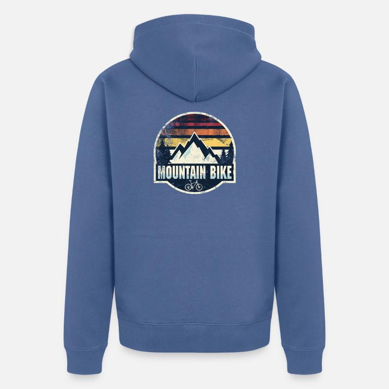 Patch rétro pour VTT - Veste à capuche bio Premium Unisexe - bleu pigeon