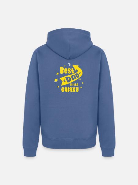 Bester Vater in der Galaxie - Unisex Premium Bio Zip Hoodie - Taubenblau