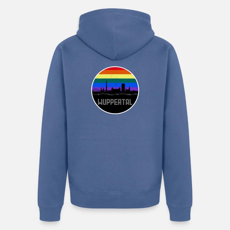 Wuppertal Skyline Arc-en-ciel - Veste à capuche bio Premium Unisexe - bleu pigeon