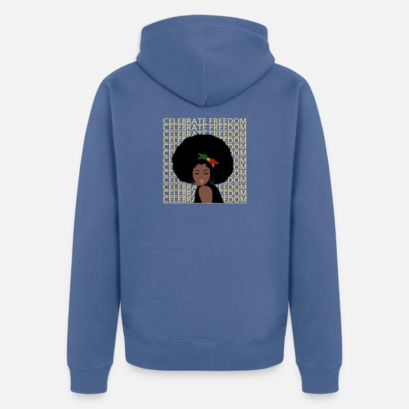 Journée de la liberté Juneteenth - Veste à capuche bio Premium Unisexe - bleu pigeon