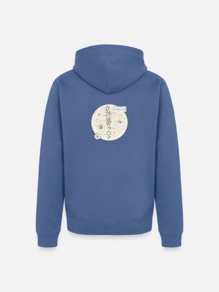 Malediven Vintage Landkarte - Unisex Premium Bio Zip Hoodie - Taubenblau
