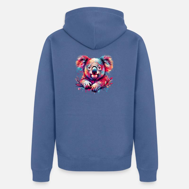 Koala - Veste à capuche bio Premium Unisexe - bleu pigeon