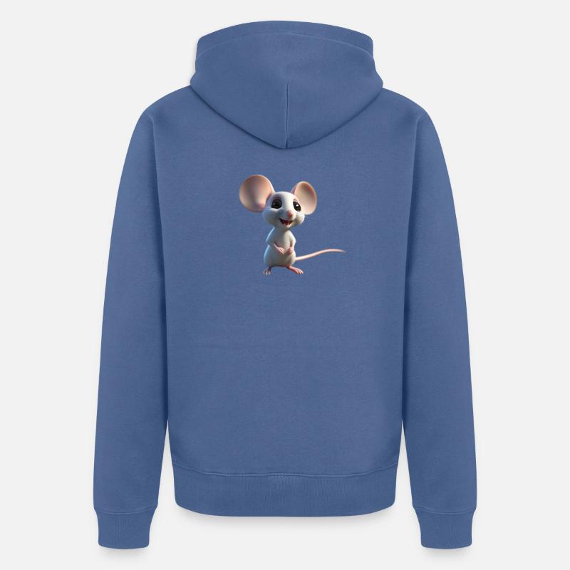 Mouse 2 - Unisex Premium Bio Zip Hoodie - Taubenblau
