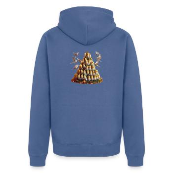 Sapin de Noël (02) - Veste à capuche bio Premium Unisexe - bleu pigeon - Dos - Nico (187cm)