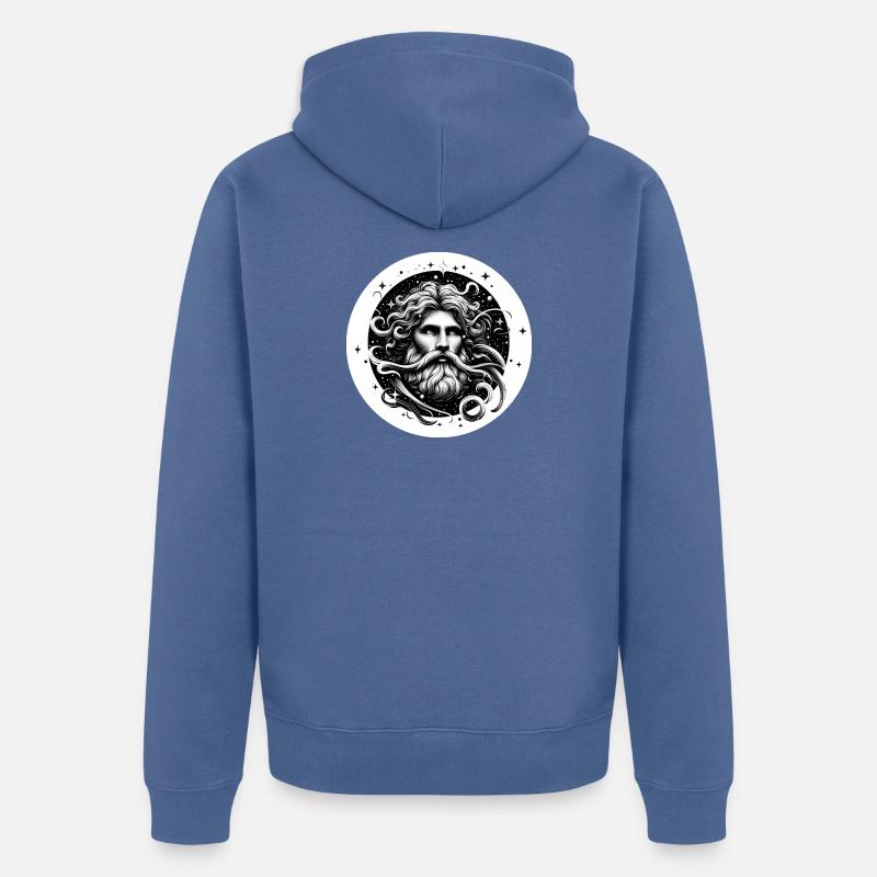 Kosmischer Sternenbart - Wassermann - Unisex Premium Bio Zip Hoodie - Taubenblau