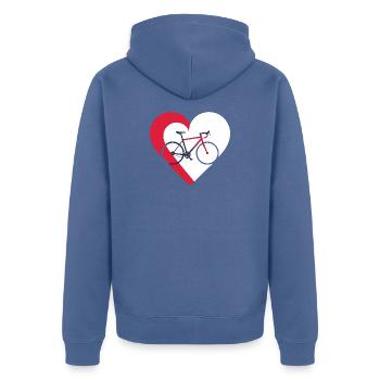 I love my bicycle - Bike and heart - Unisex Premium Organic Zip Hoodie - stone blue - Back - Nico (187cm)