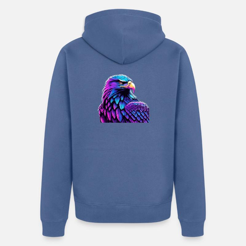 Glowing Eagle with Gradient - Unisex Premium Organic Zip Hoodie - stone blue