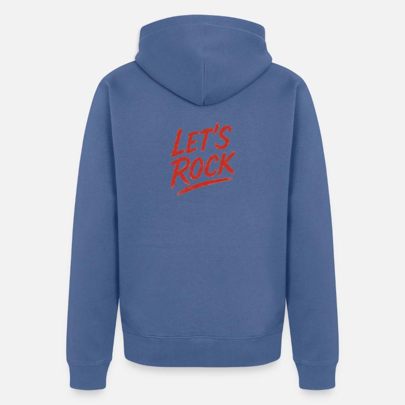 Lebendiges Rock-Text-Grafikdesign - Unisex Premium Bio Zip Hoodie - Taubenblau