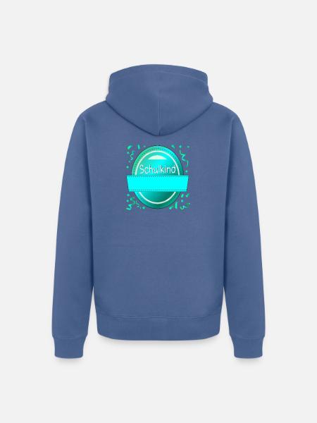 EINSCHULUNG SCHULKIND NAME SCHILD - Unisex Premium Bio Zip Hoodie - Taubenblau