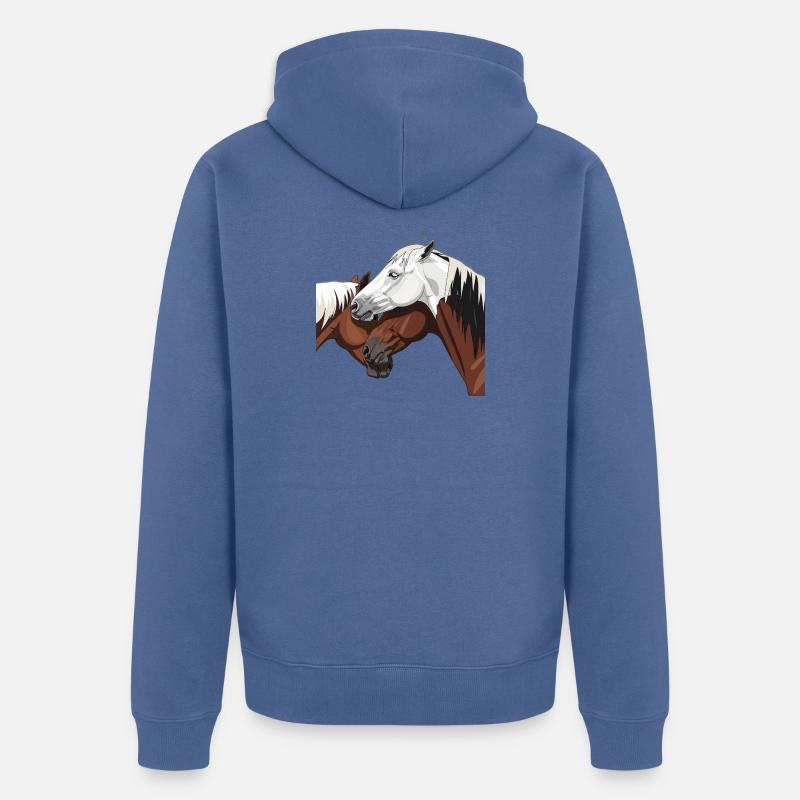 Impression de cheval élégant - Veste à capuche bio Premium Unisexe - bleu pigeon