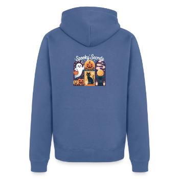 Spooky Halloween Spells Magical Night - Unisex Premium Organic Zip Hoodie - stone blue - Back - Nico (187cm)