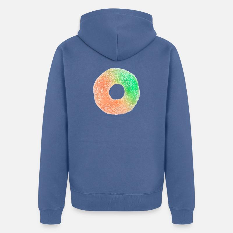 Fruchtgummi-Ring - Unisex Premium Bio Zip Hoodie - Taubenblau