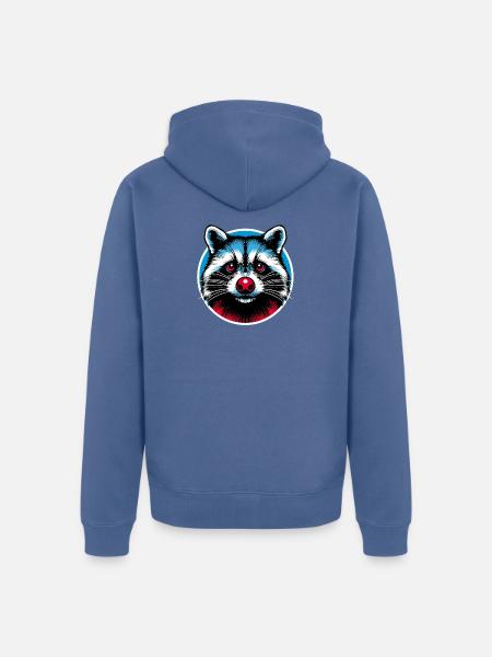 Racoon - I came to stay - Unisex Premium Bio Zip Hoodie - Taubenblau