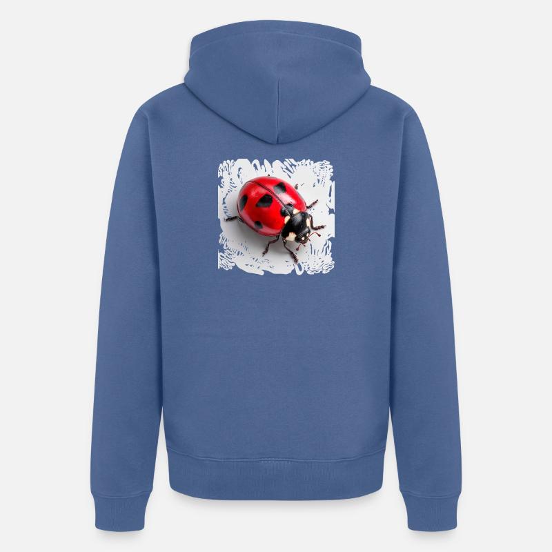 Roter Marienkäfer Muster Siebenpunkt - Unisex Premium Bio Zip Hoodie - Taubenblau