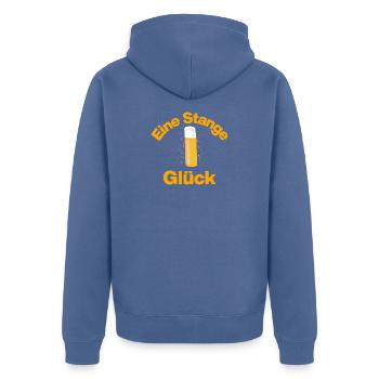 UN PEU DE CHANCE ! CARNAVAL DE BIÈRE DE COLOGNE RHIN - Veste à capuche bio Premium Unisexe - bleu pigeon - Dos - Nico (187cm)
