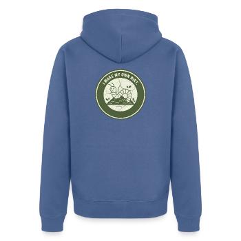 Compost de vers : sol indépendant - Veste à capuche bio Premium Unisexe - bleu pigeon - Dos - Nico (187cm)