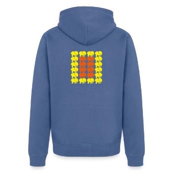 ELEFANT - Unisex Premium Bio Zip Hoodie - Taubenblau - Hinten - Nico (187cm)
