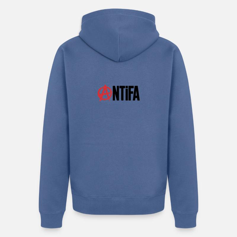 Anarchy Antifa - Antifascistes Tee - Veste à capuche bio Premium Unisexe - bleu pigeon